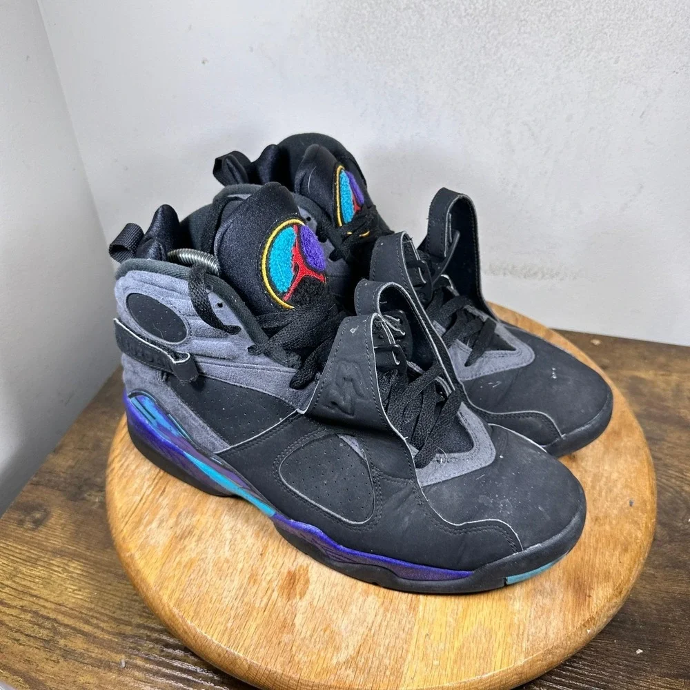 Nike Air Jordan 8 Retro Aqua 2015 Mens Black Concord Blue 305381-025 Size 10